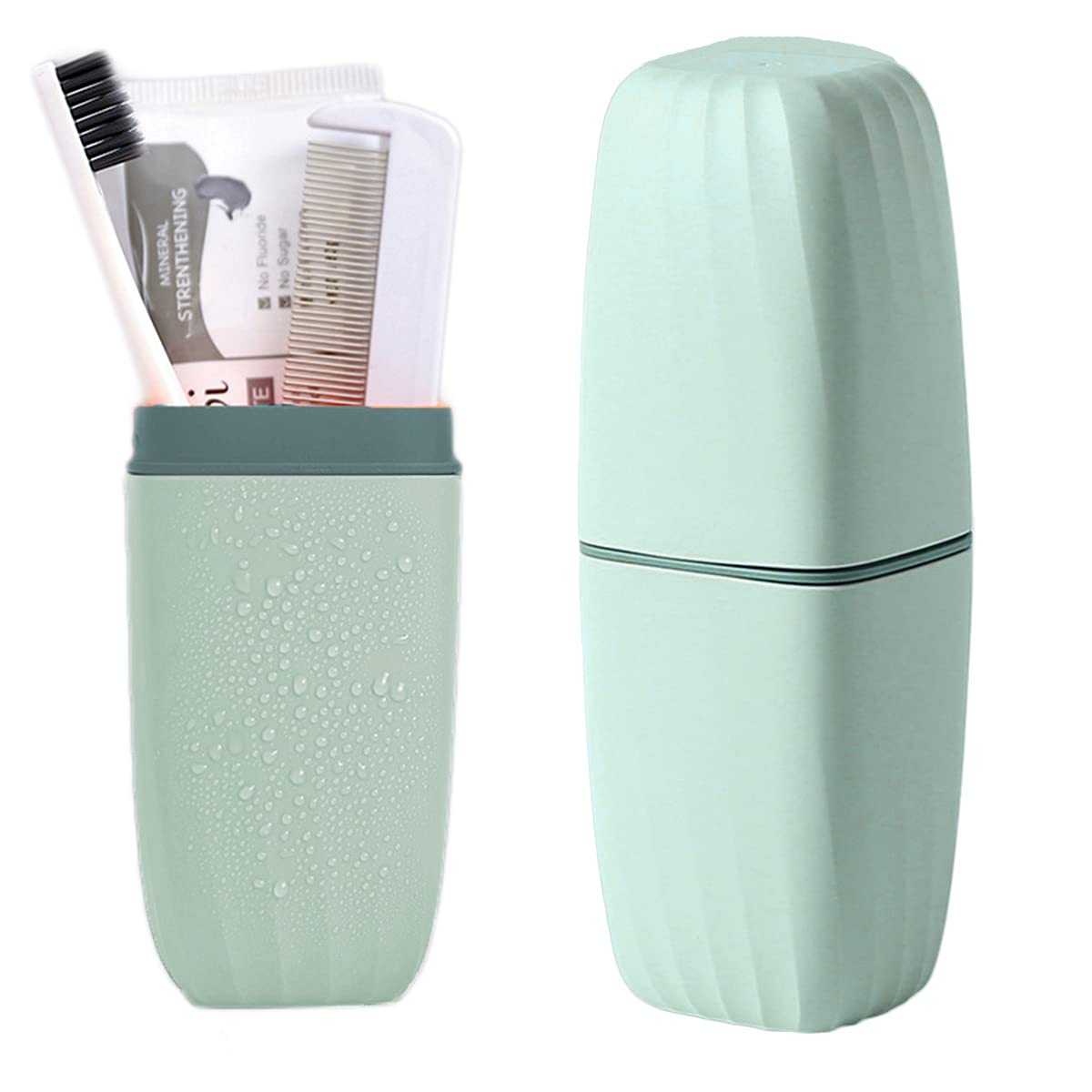 Travel Toothbrush Cup Case with Cover - Portable

