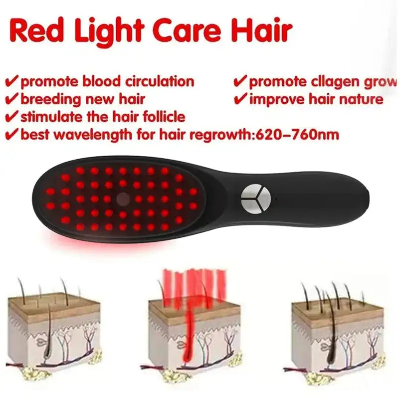 Electric Scalp Massager Comb – Red Light Therapy