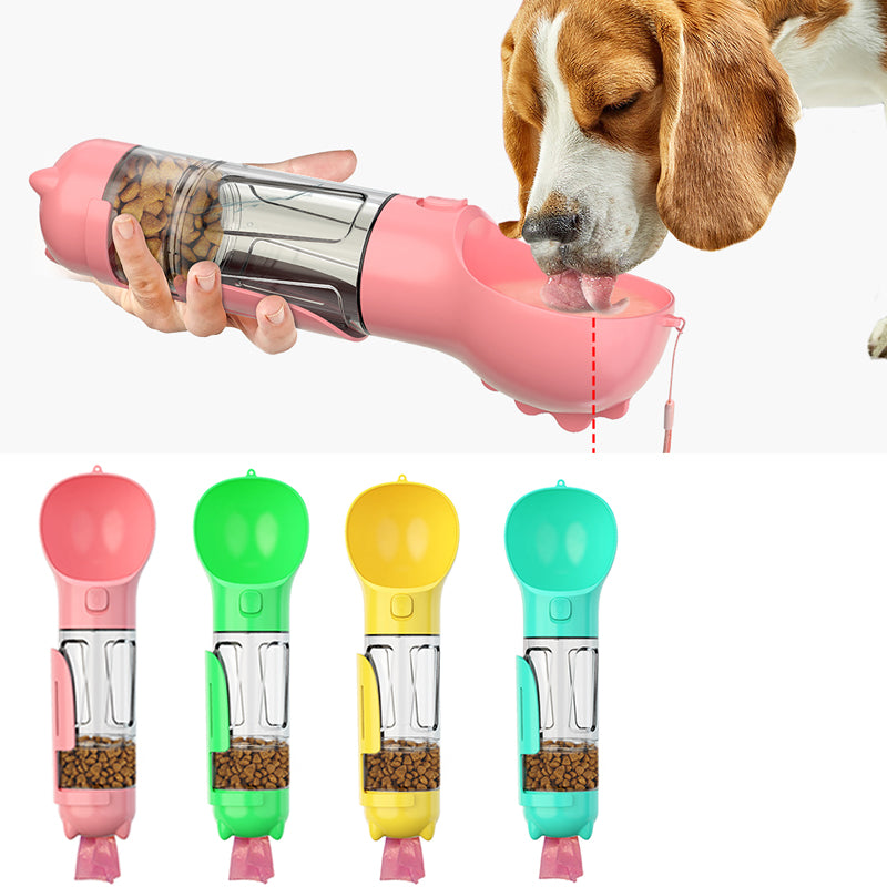 portable dog water bottle food feeder