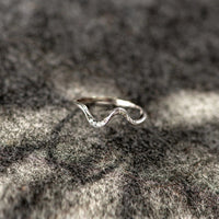 Water Wave Geometric Ring – Adjustable Open Band in Silver & Gold