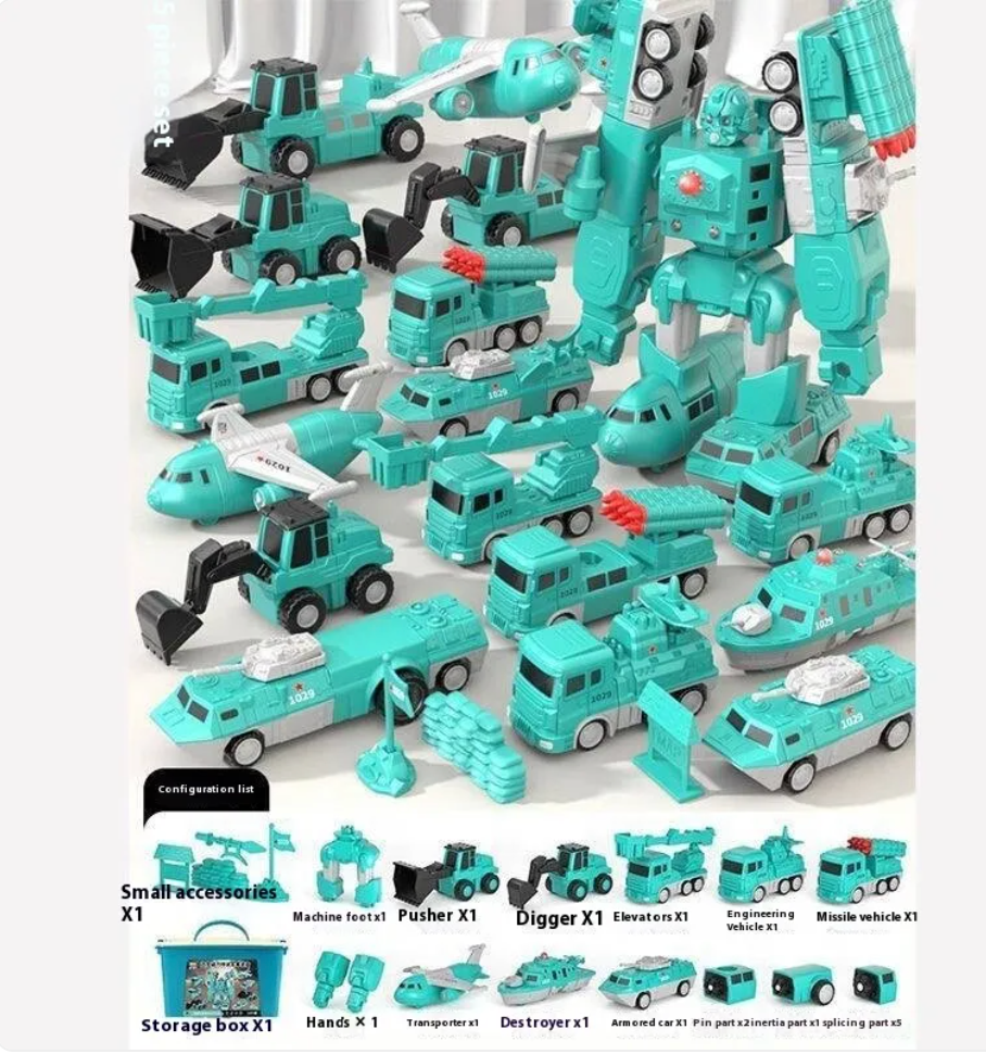 Magnetic Building Blocks Engineering Vehicle Set – 35 Pieces