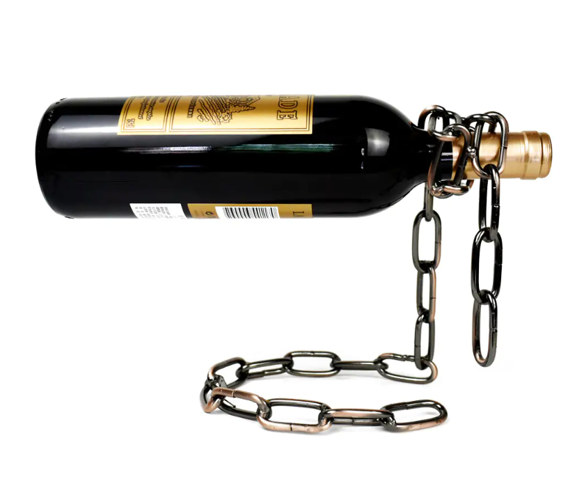 Magic Iron Chain Wine Bottle Holder – Floating Display Stand
