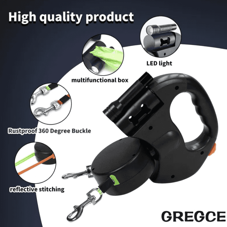 Dual Retractable Dog Leash

