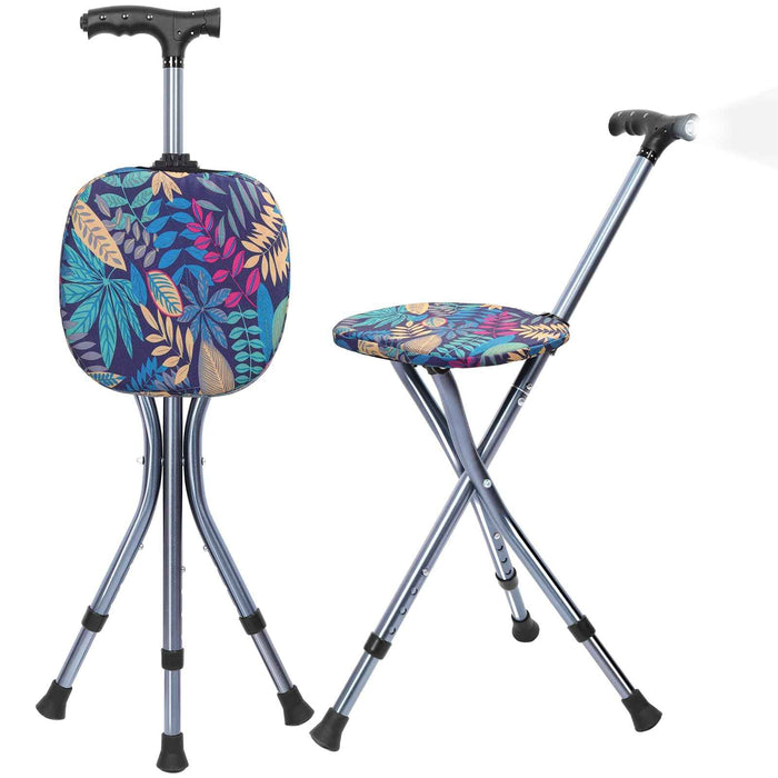 Folding Cane with Seat & LED Light

