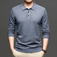 Men's Lapel Knit Pullover Sweater – Smart-Casual Spring & Autumn Layer