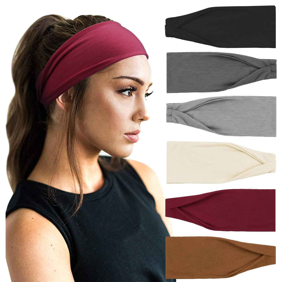 Yoga Sports Headbands 6 Pack

