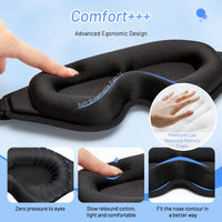 3D Contoured Memory Foam Sleep Mask | Total Blackout & Pressure-Free Eye Comfort