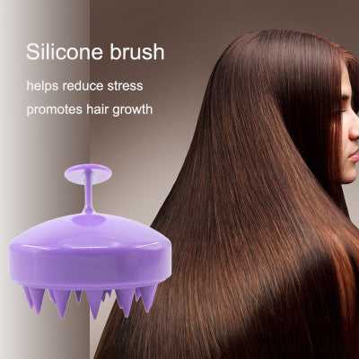 Silicone Shampoo Scalp Massage Brush – Soft Bris...

