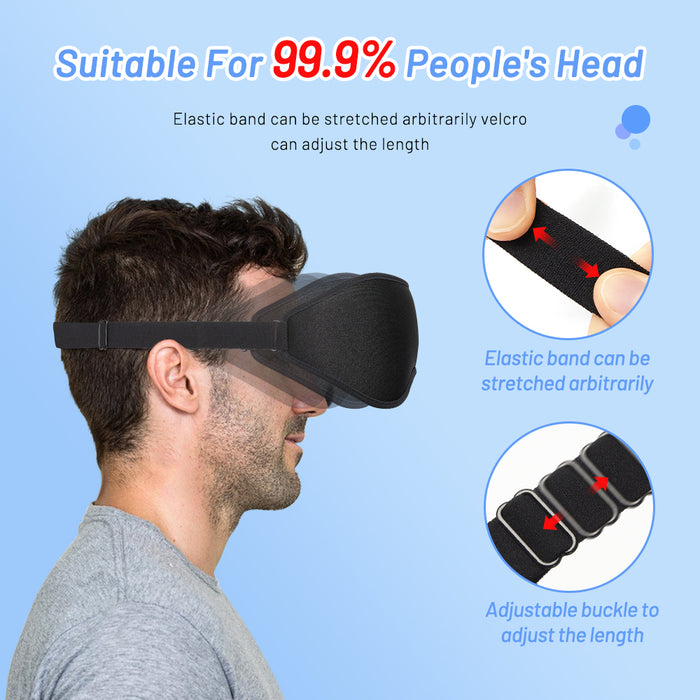 3D Contoured Memory Foam Sleep Mask | Total Blackout & Pressure-Free Eye Comfort