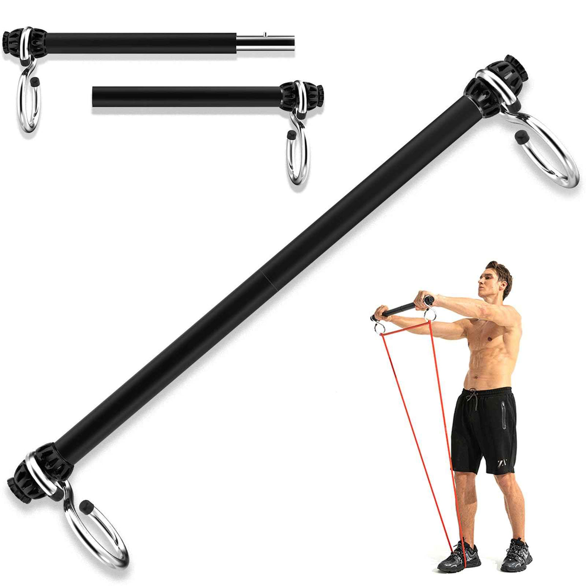 Pilates Bar with Resistance Bands

