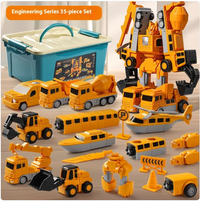 Magnetic Building Blocks Engineering Vehicle Set – 35 Pieces