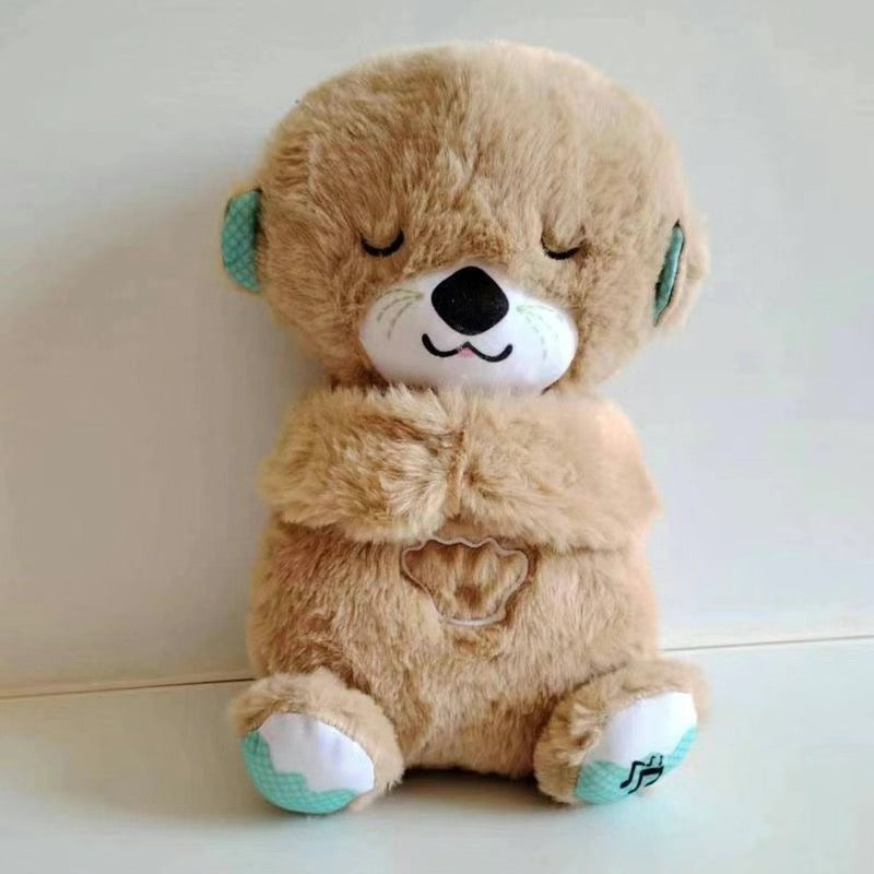 Baby Soothing Otter Plush Toy – Sound Machine with Breathing Motion & Soft Lights