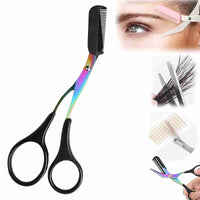 2-in-1 Eyebrow Trimmer Scissors with Comb

