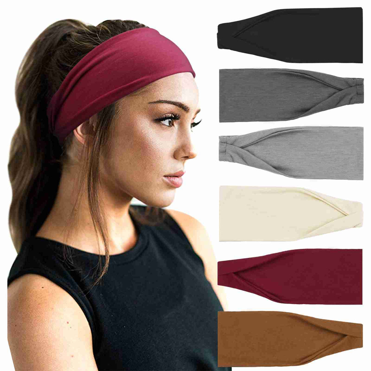 Yoga Sports Headbands 6 Pack

