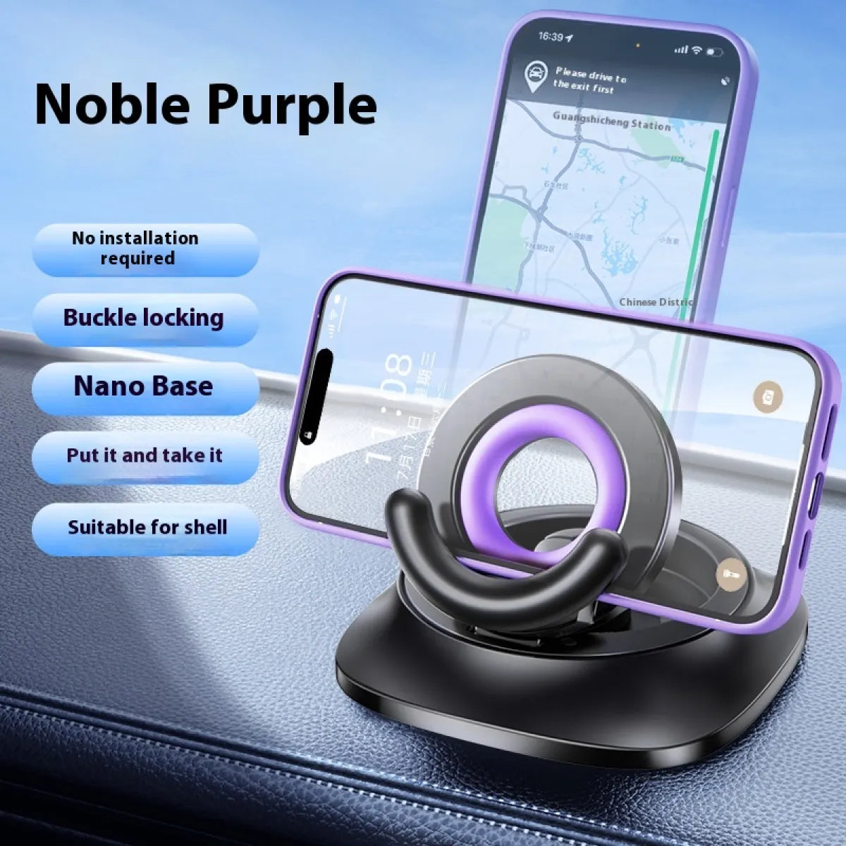 Magnetic Car Phone Holder – Dashboard Mount, Adjustable Angle