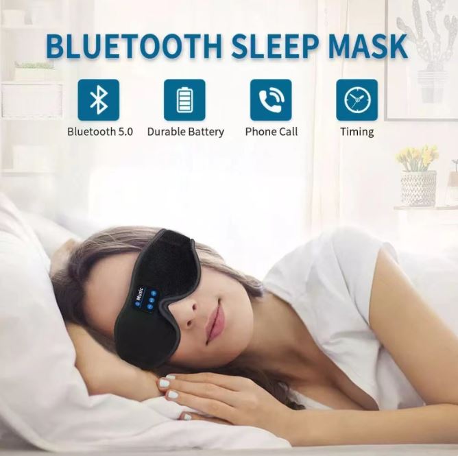 3D Bluetooth Sleep Eye Mask | Wireless Music & Total Blackout | Built-In Stereo Speakers