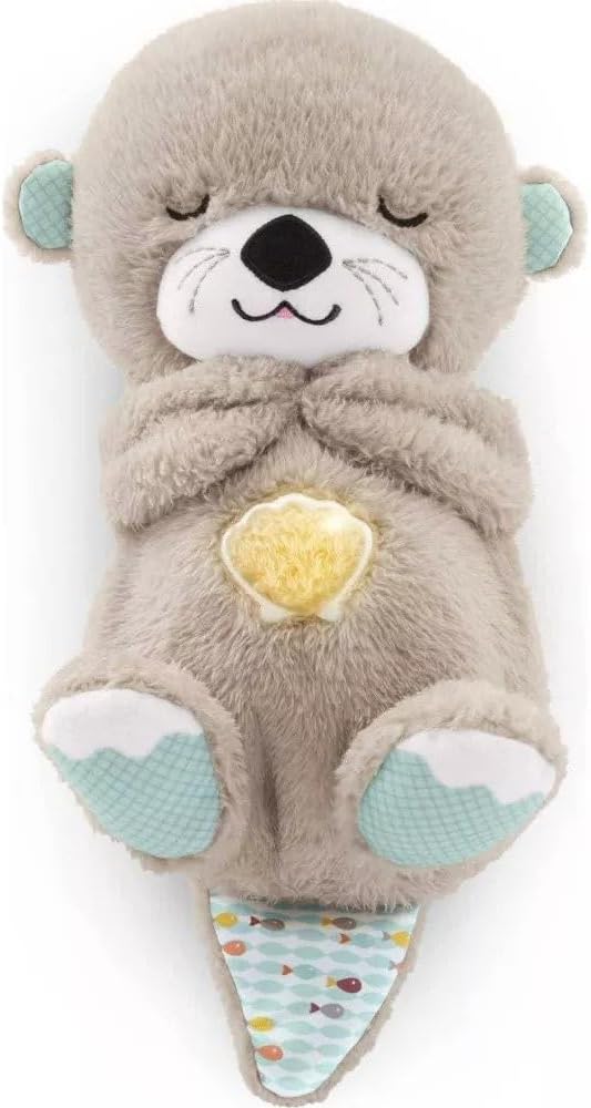 Baby Soothing Otter Plush Toy – Sound Machine with Breathing Motion & Soft Lights