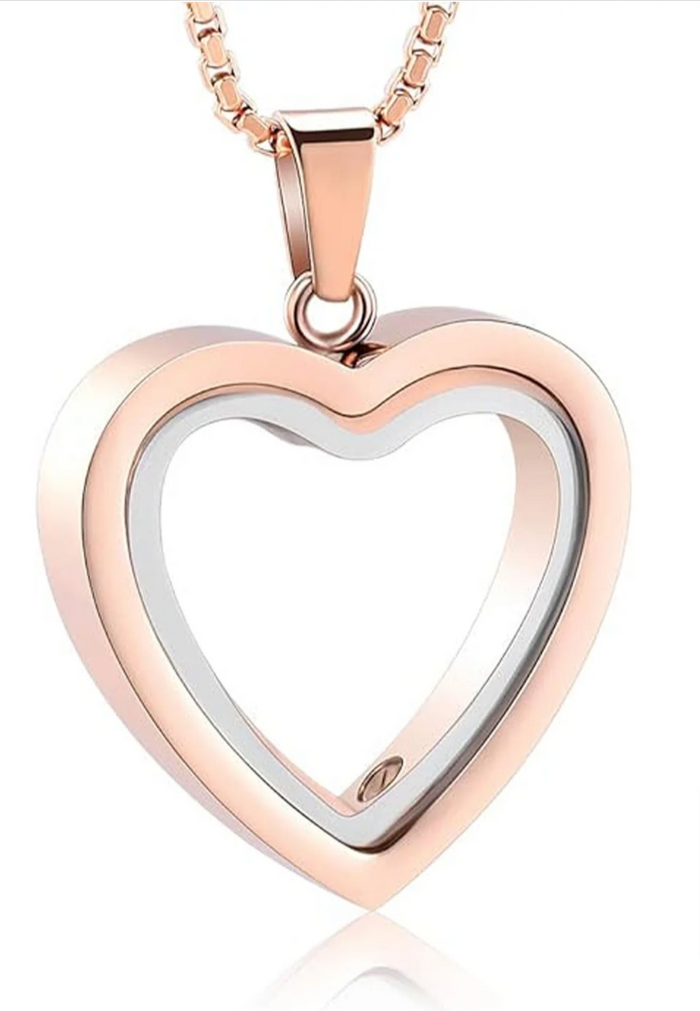 Heart-Shaped Cremation Pendant – Stainless Steel Memorial Keepsake Jewellery