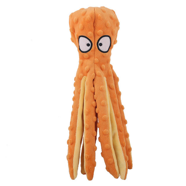 Interactive Squeaky Plush Octopus Pet Toy – Bite-Resistant Fun