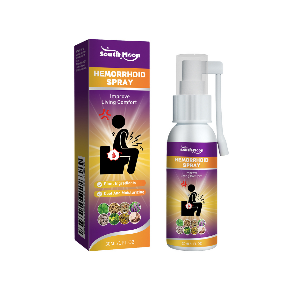 Herbal Haemorrhoid Relief Spray – Fast-Acting Cooling Formula, 30ml