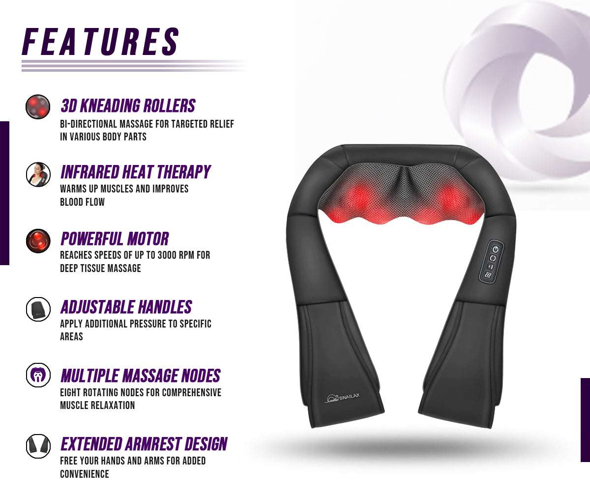 Shiatsu Neck & Shoulder Massager with Heat – 3D ...