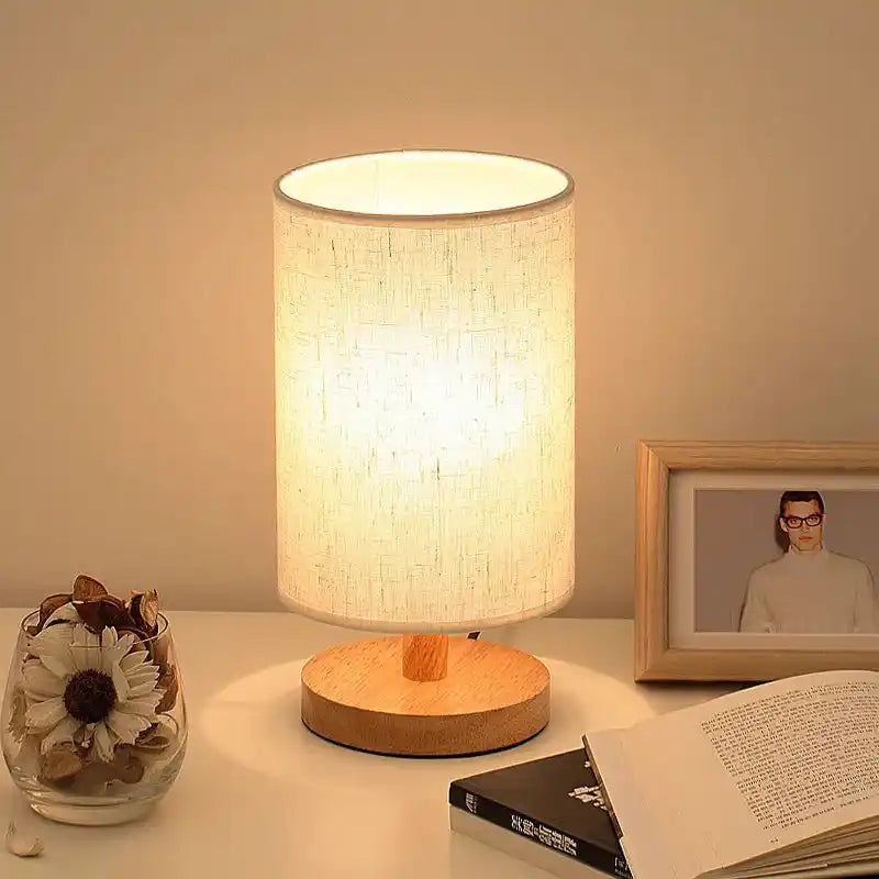 Wooden Dimmable Bedside Lamp

