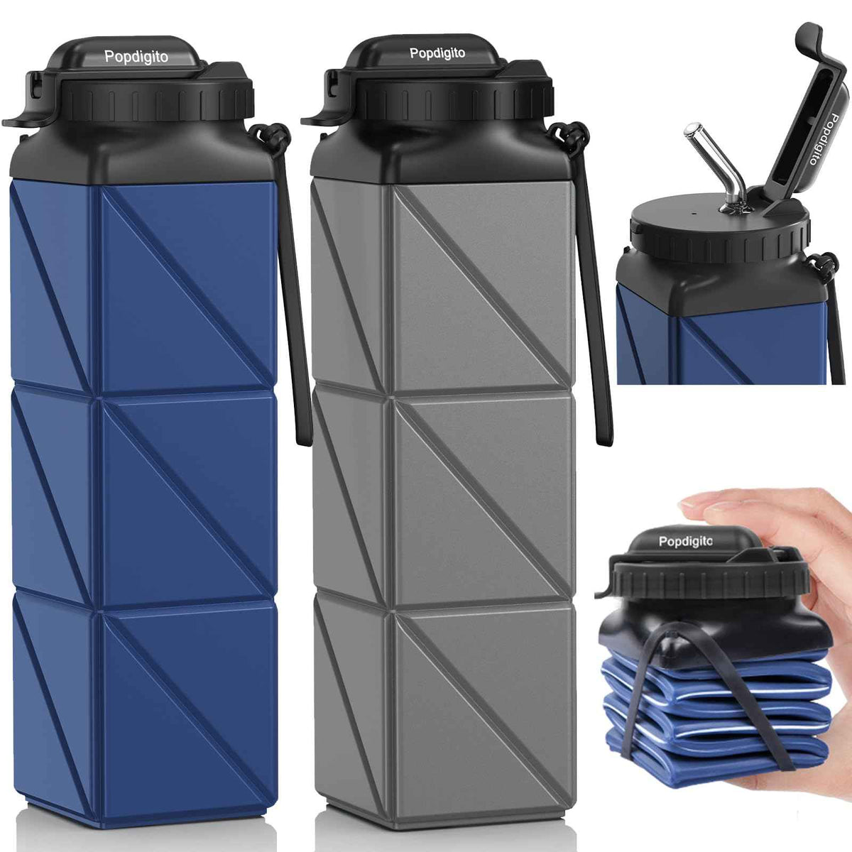 Collapsible Water Bottle 4-Pack
