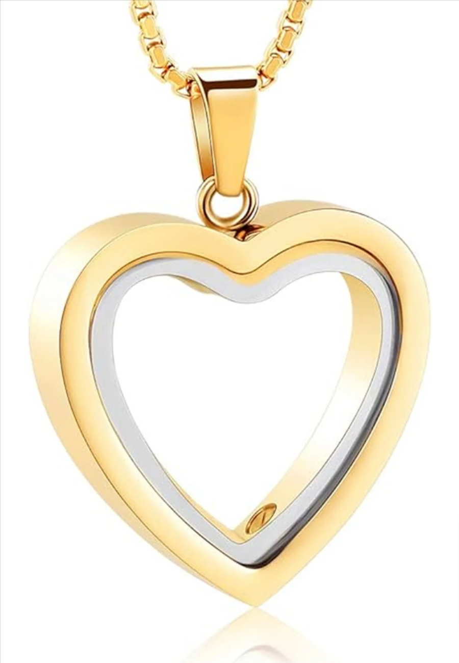 Heart-Shaped Cremation Pendant – Stainless Steel Memorial Keepsake Jewellery
