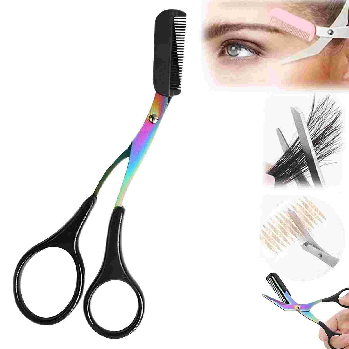 2-in-1 Eyebrow Trimmer Scissors with Comb

