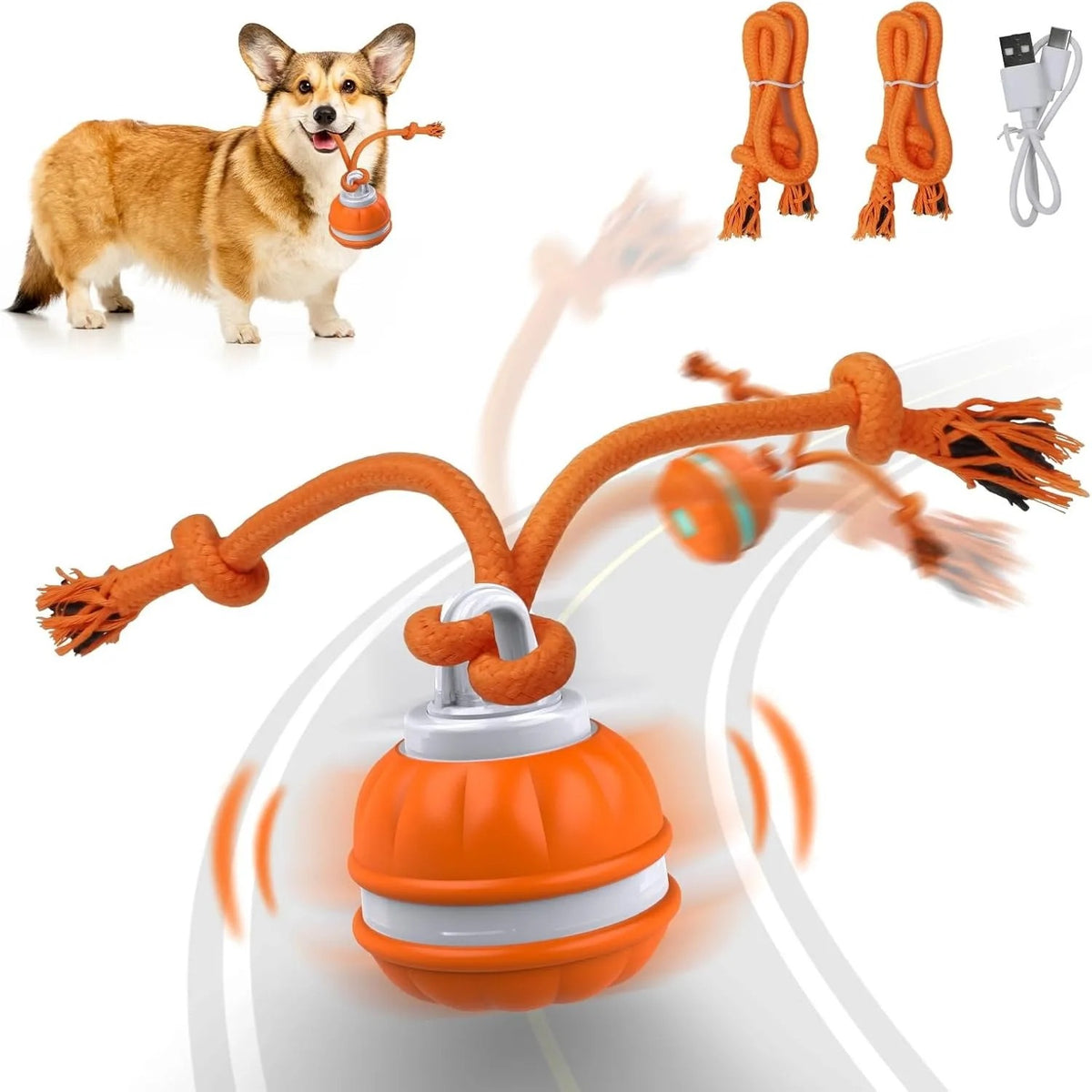 Interactive Rolling Ball Pet Toy – USB Rechargeable for Dogs & Cats