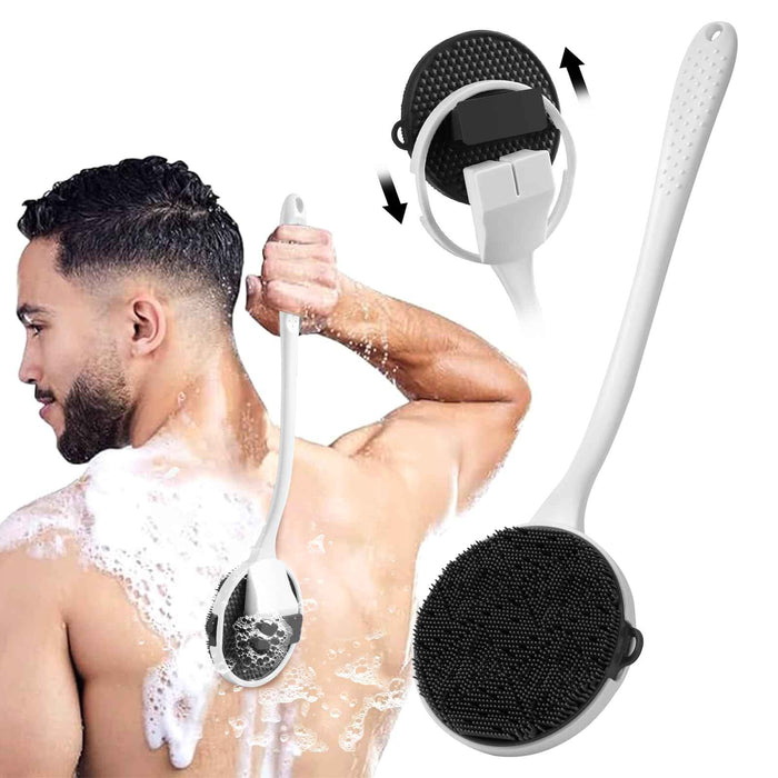 Silicone Back Scrubber with Detachable Long Hand