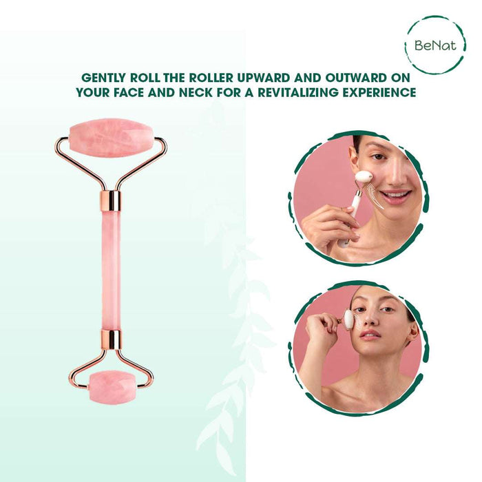 Rose Quartz Facial Roller – Natural Cooling Ston...


