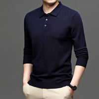 Men's Lapel Knit Pullover Sweater – Smart-Casual Spring & Autumn Layer