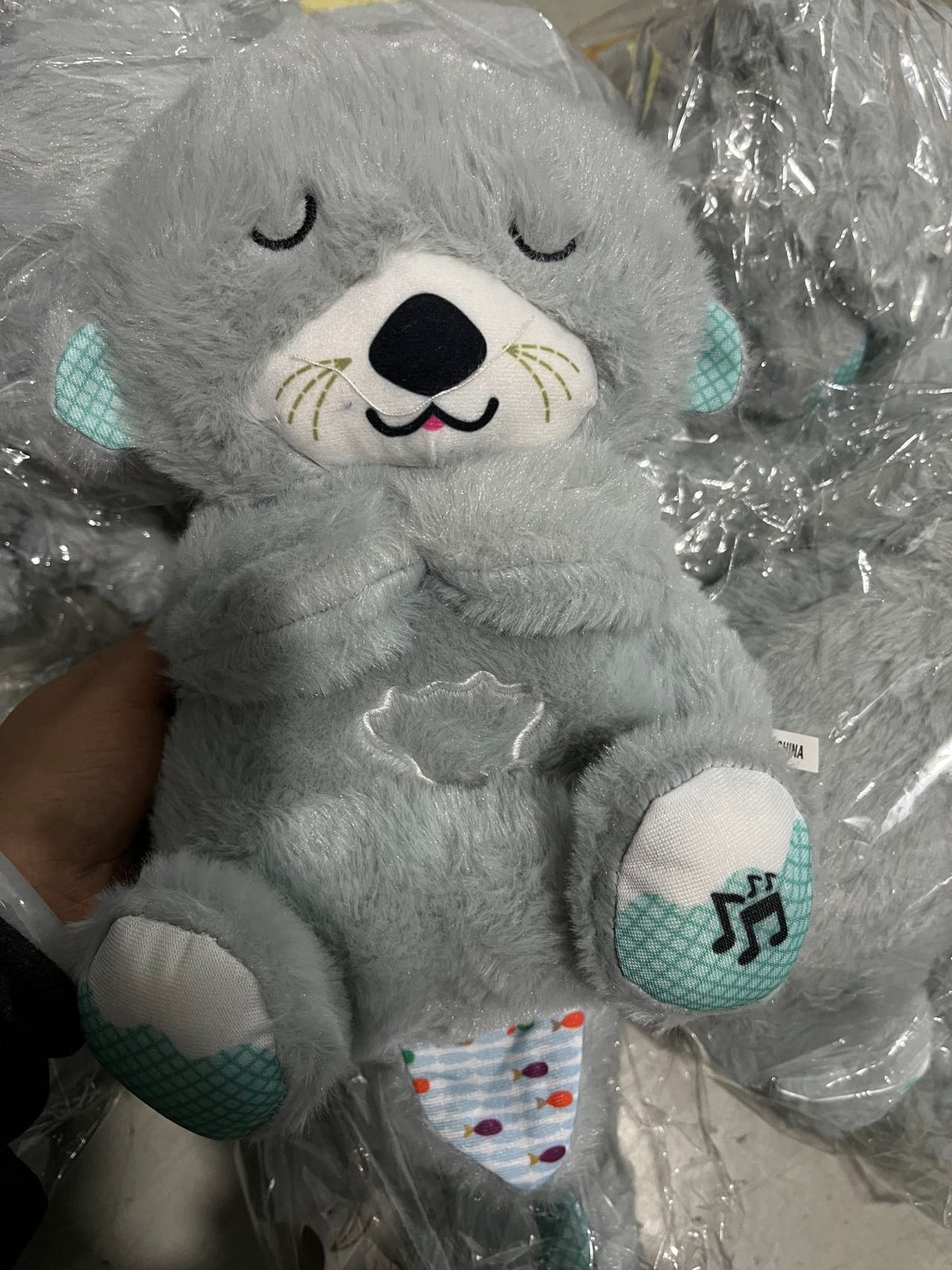 Baby Soothing Otter Plush Toy – Sound Machine with Breathing Motion & Soft Lights