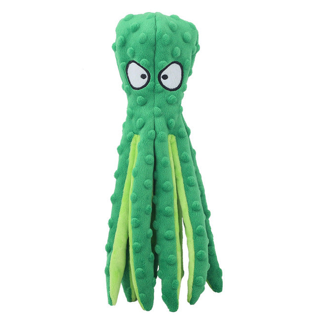 Interactive Squeaky Plush Octopus Pet Toy – Bite-Resistant Fun