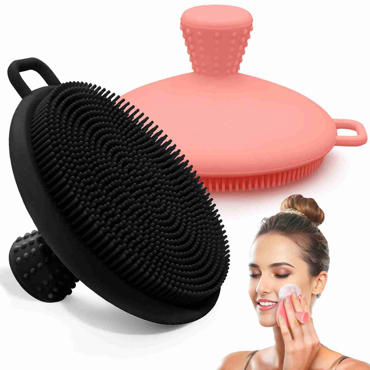 GEENOA Silicone Face Scrubber – 2-Pack (Black & ...

