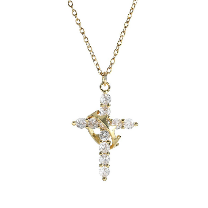 Crown Cross Necklace