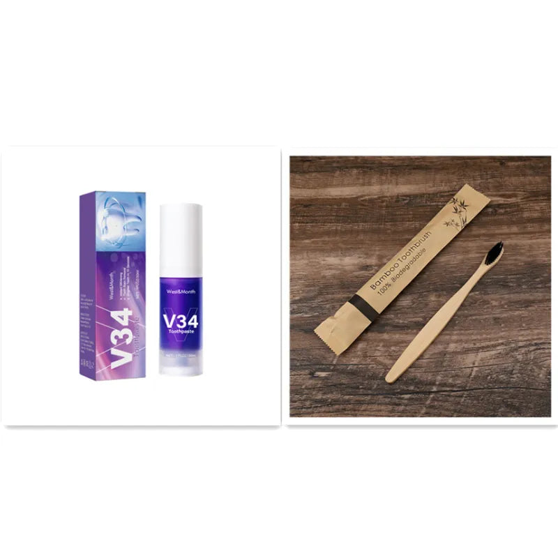 V34 Whitening Tooth Cleaning Mousse – Stain Removal & Gum Care