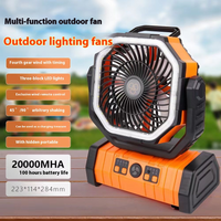 3-in-1 Camping Fan with Power Bank & LED Light – Portable Outdoor Fan