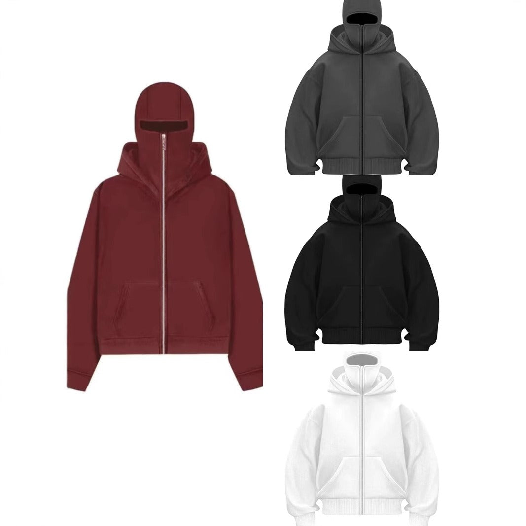 Men's Hooded Zip-Up Baseball Jacket – Lightweight Casual Layering