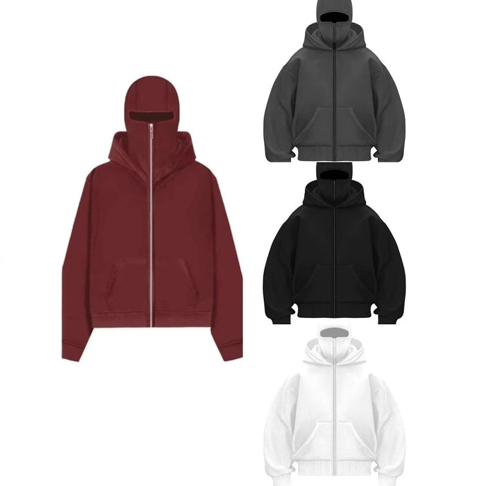 Men's Hooded Zip-Up Baseball Jacket – Lightweight Casual Layering