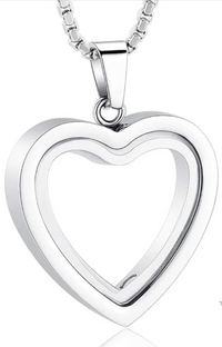Heart-Shaped Cremation Pendant – Stainless Steel Memorial Keepsake Jewellery