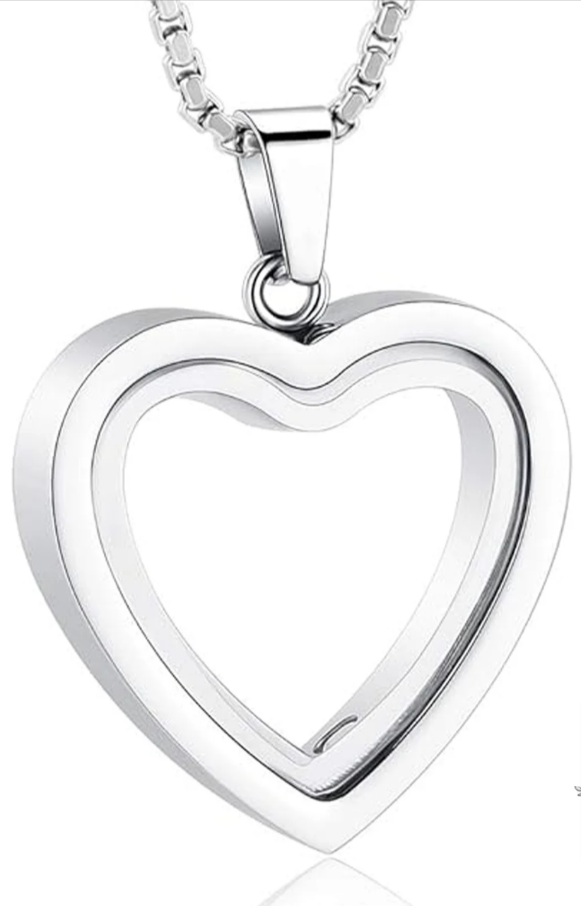 Heart-Shaped Cremation Pendant – Stainless Steel Memorial Keepsake Jewellery