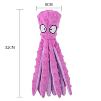 Interactive Squeaky Plush Octopus Pet Toy – Bite-Resistant Fun