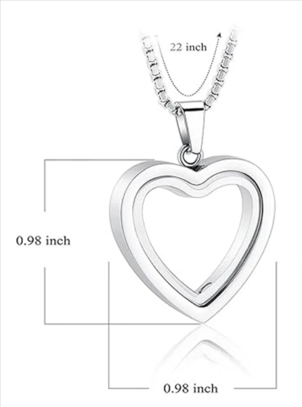 Heart-Shaped Cremation Pendant – Stainless Steel Memorial Keepsake Jewellery