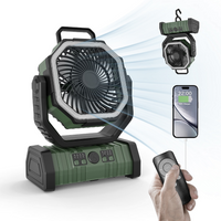 3-in-1 Camping Fan with Power Bank & LED Light – Portable Outdoor Fan