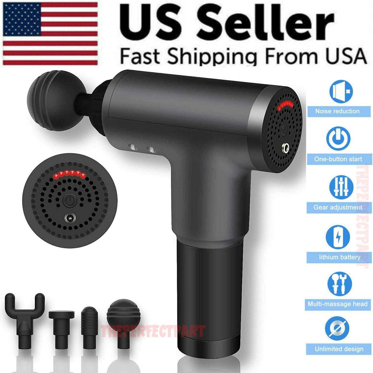 Percussion Massage Gun with 4 Heads