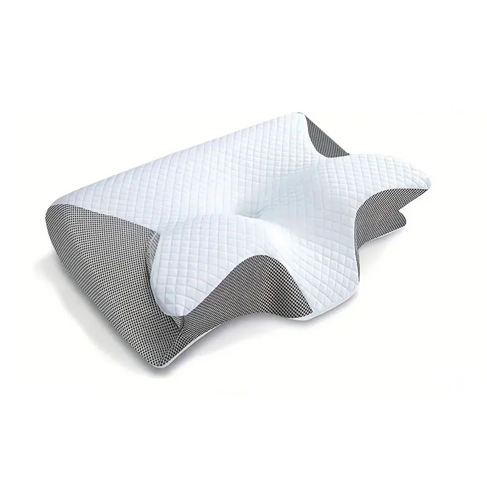 2-in-1 Memory Foam Cervical Neck Pillow – Neck Pain Relief & Spinal Support