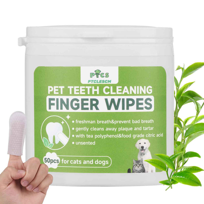 Pet Dental Finger Wipes | Plaque & Tartar Remova...


