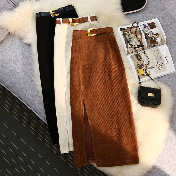 High Waist A-Line Corduroy Skirt – Timeless Autumn Style